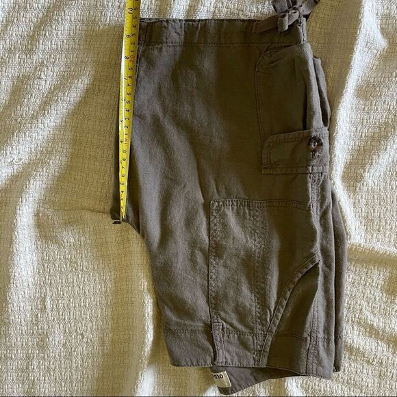 OLD NAVY grey / brown linen cargo shorts - size 4 - Picture 9 of 11